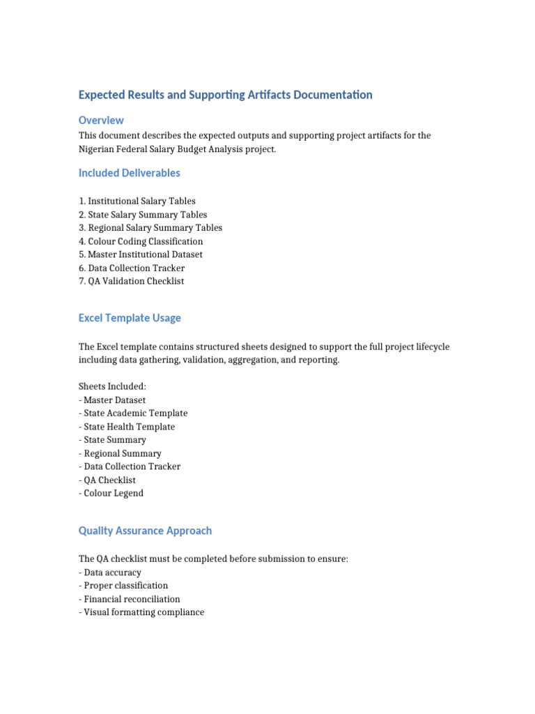 Expected Results Project Documentation | PDF