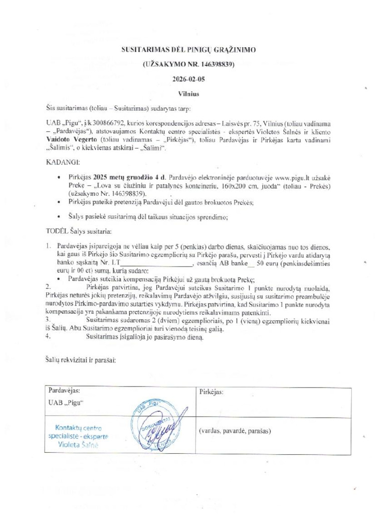 Susitarimas 260206 135248 | PDF