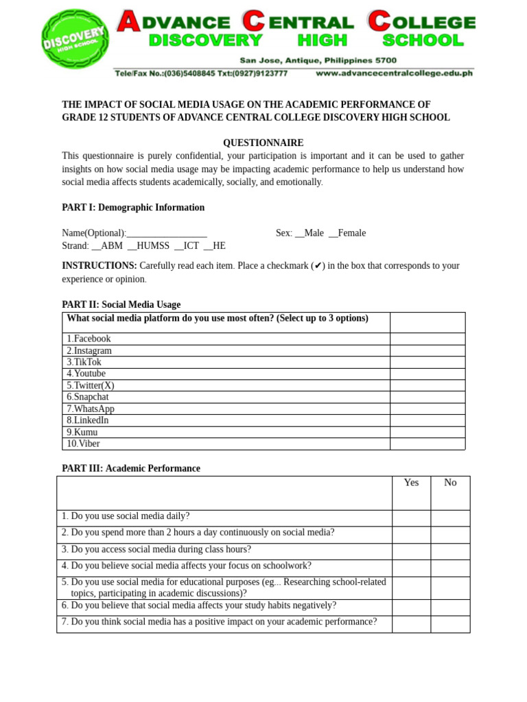 Research Questionnaire | PDF