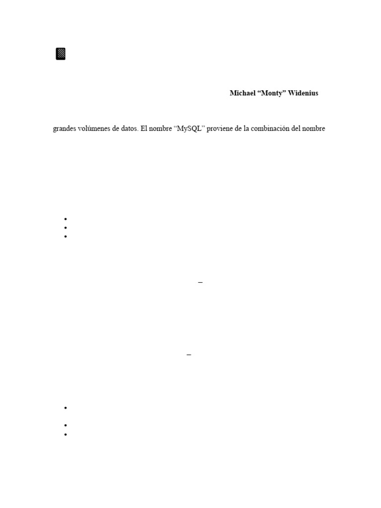 ? Historia Extensa de MySQL | PDF | Mi sql | Tecnologías de la información
