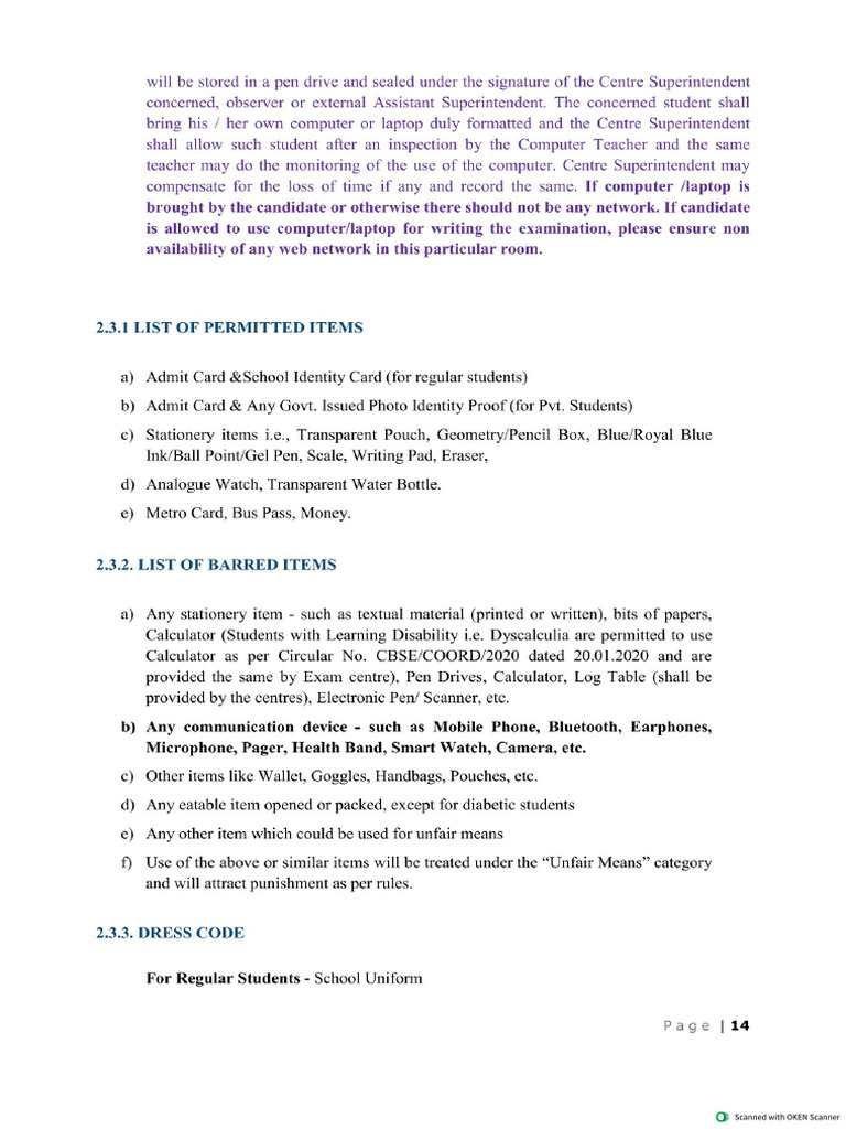 CBSE Centre Superintendent's Guidelines 2025-26 (3) - 15 | PDF