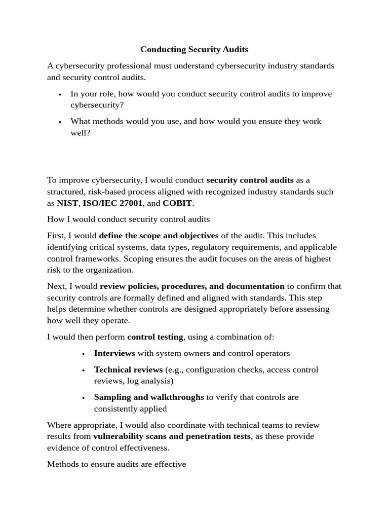 Conducting Security Audits | PDF