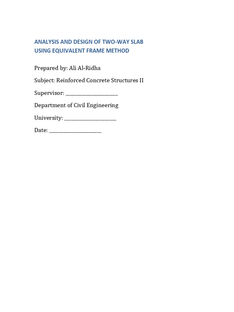 Two Way Slab EFM Report Expanded | PDF | Structural Analysis ...