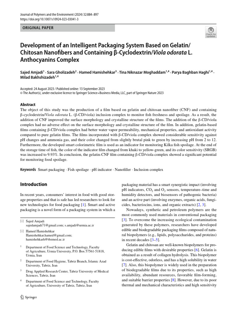 Development of An Intelligent Packaging System Based On Gelatin | PDF ...