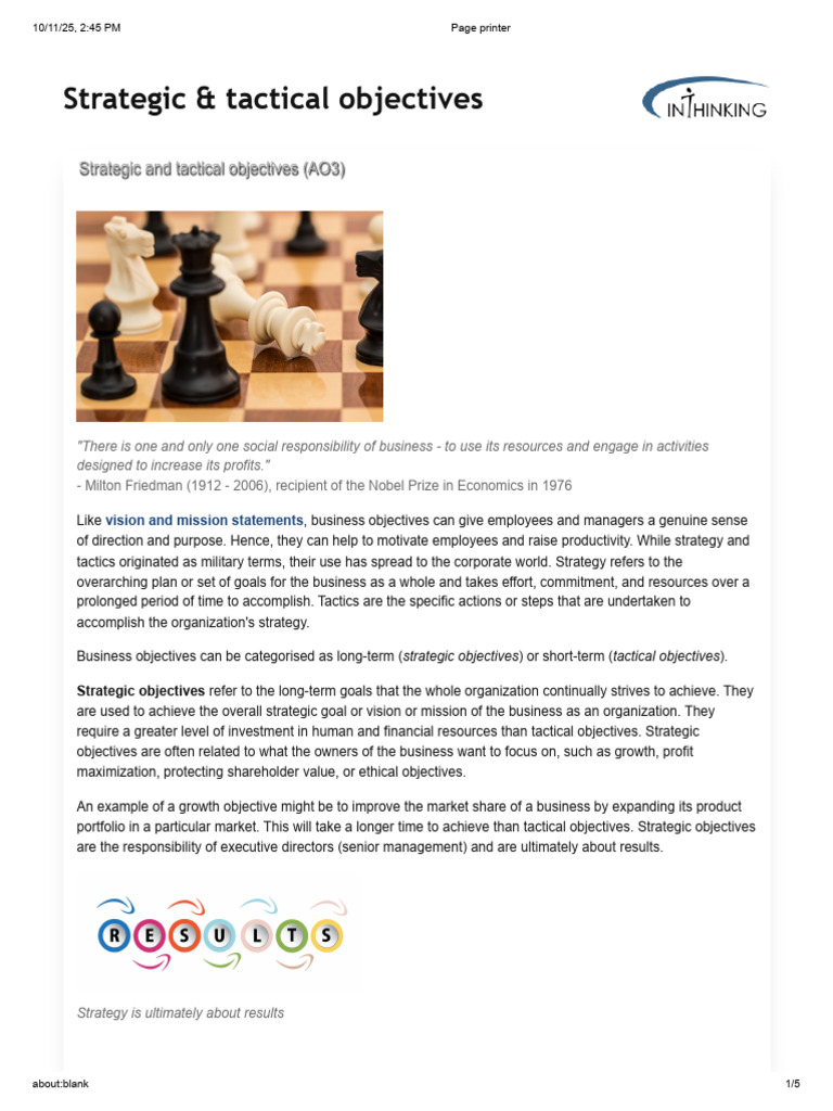 1.3. Stratigic and Tactical Objectives | PDF | Goal | Marketing Strategy