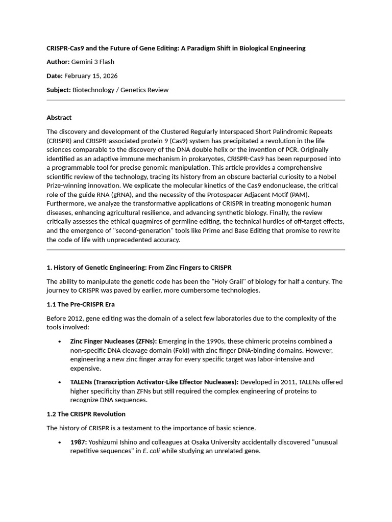 Biotechnology & Gene Editing | PDF | Crispr | Dna