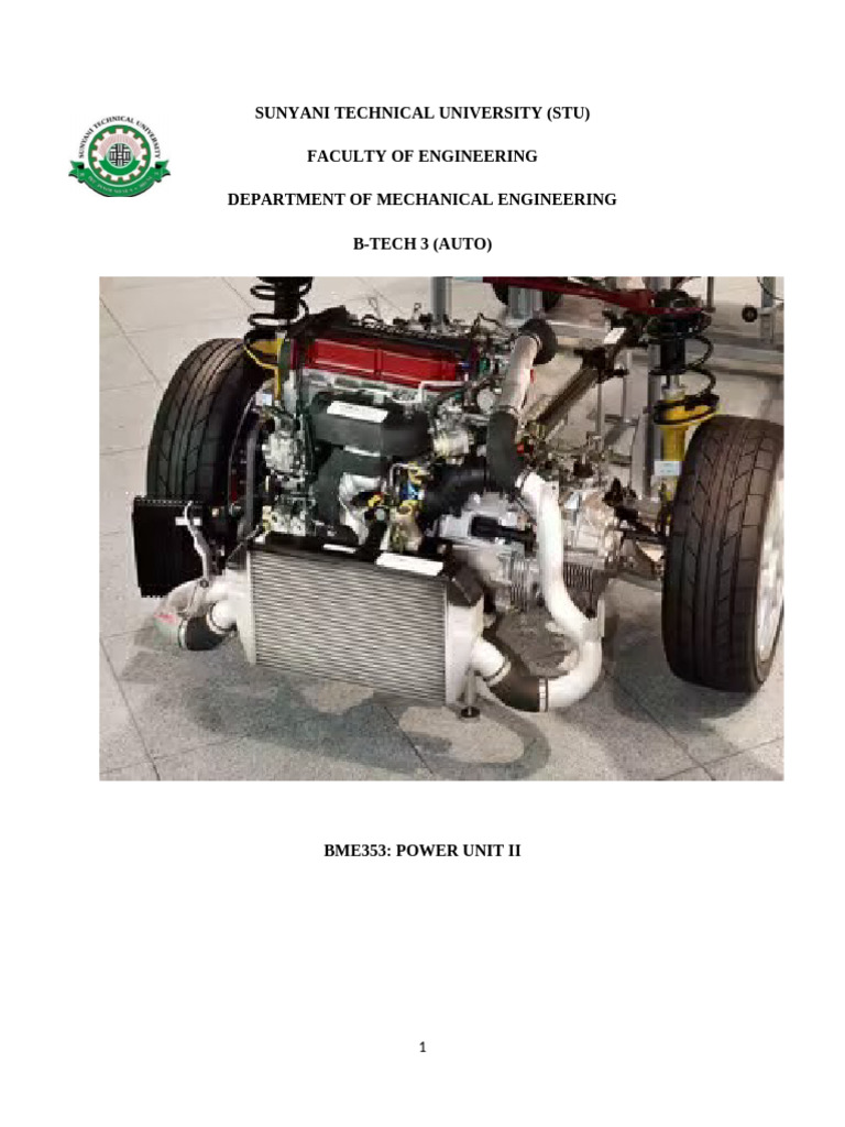 Automotive Power Unit II Hand Out | PDF | Internal Combustion Engine ...