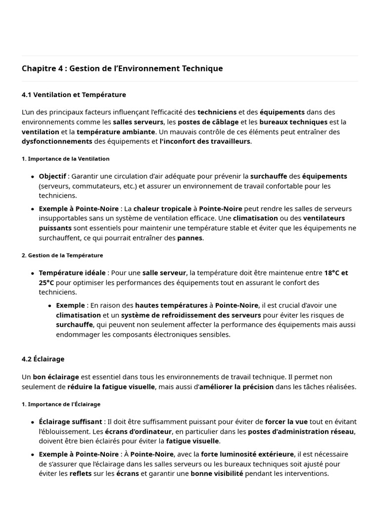 Chapitre 4 - Gestion de L'environnement Technique 14 JANV 26 | PDF ...