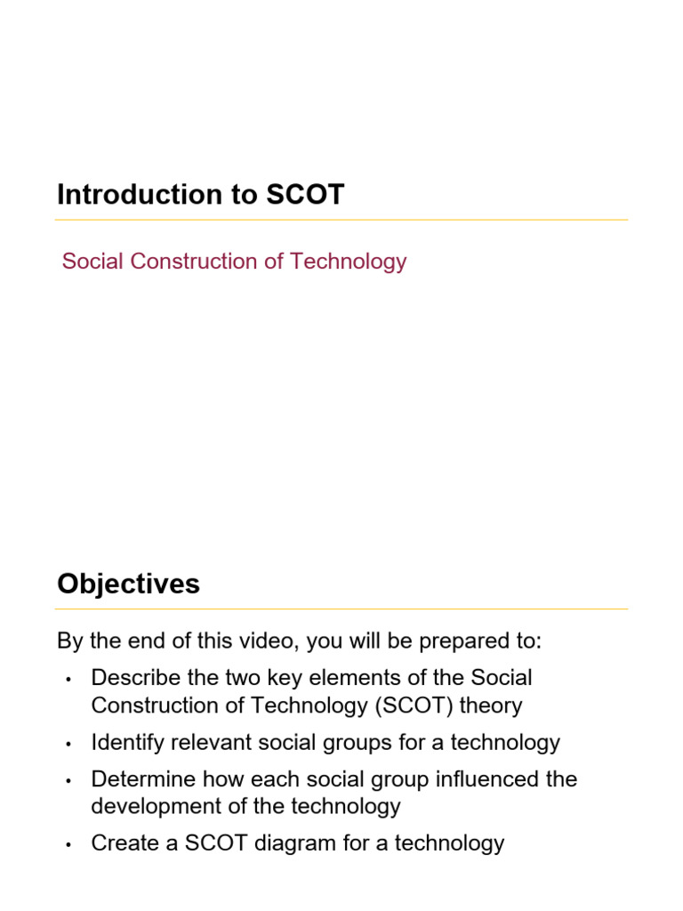 Lecture 4.3 Introduction To SCOT | PDF