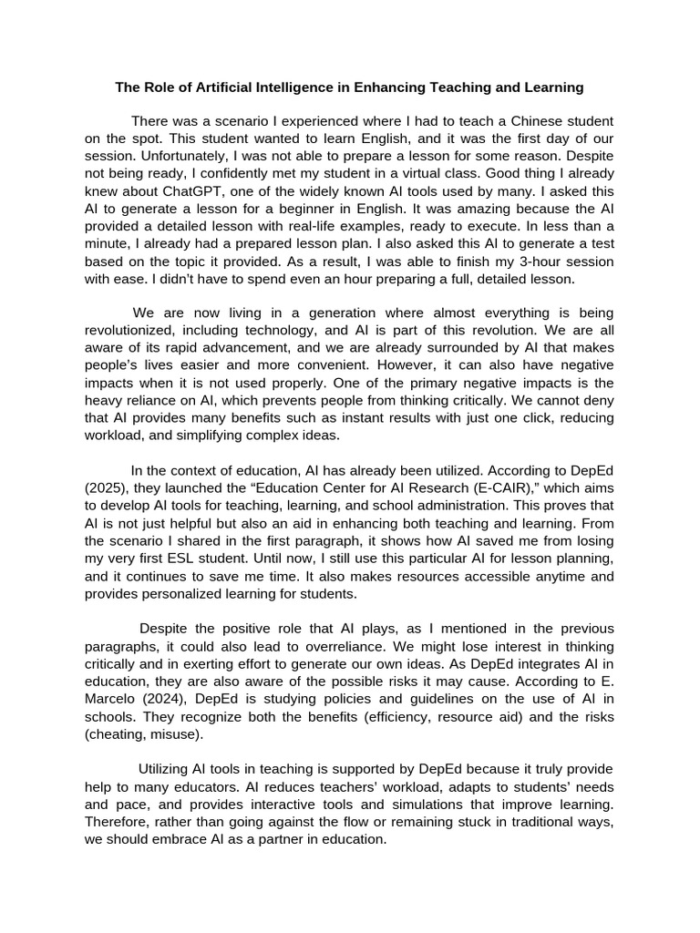 Badidles Romero The Role of Artificial Intelligence in Enhancing ...