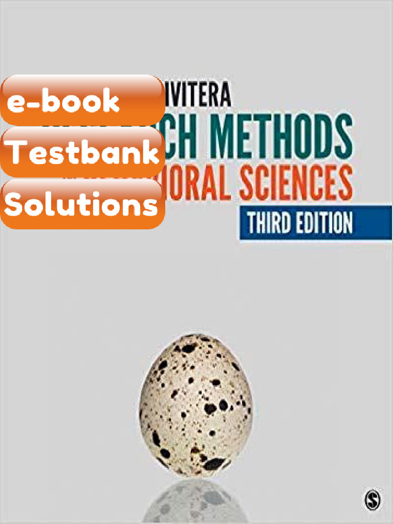 Ebook & Testbank Research Methods For The Behavioral Sciences 3rd ...