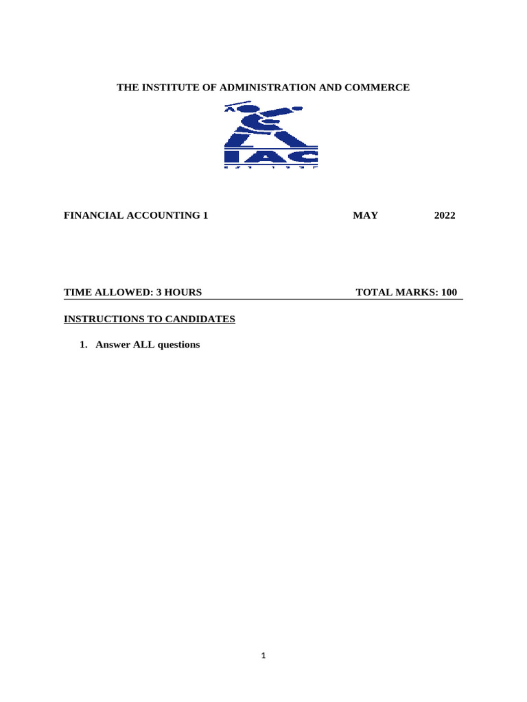 Docs 20230420-Financial Accounting 1 | PDF | Debits And Credits | Money