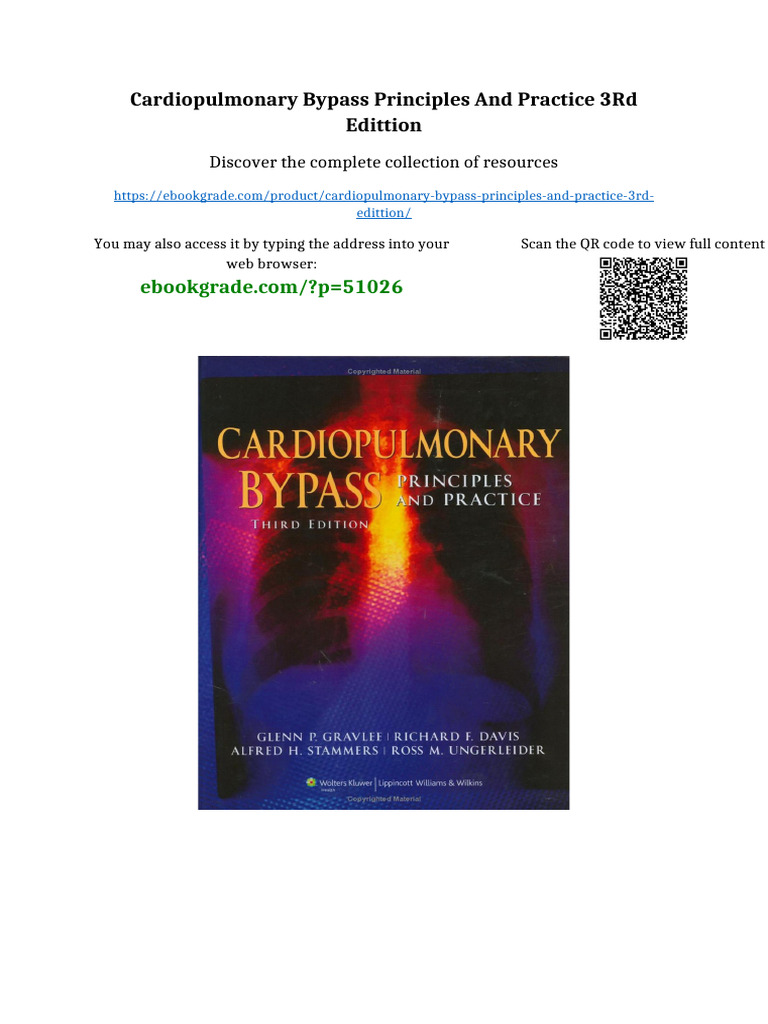 Cardiopulmonary Bypass Principles and Practice 3rd Edittion Full Access ...