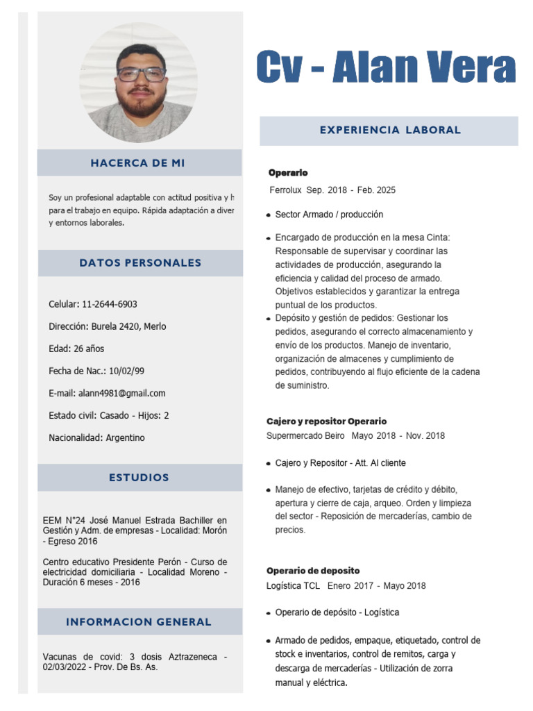 CV - Alan Vera 2025 | PDF