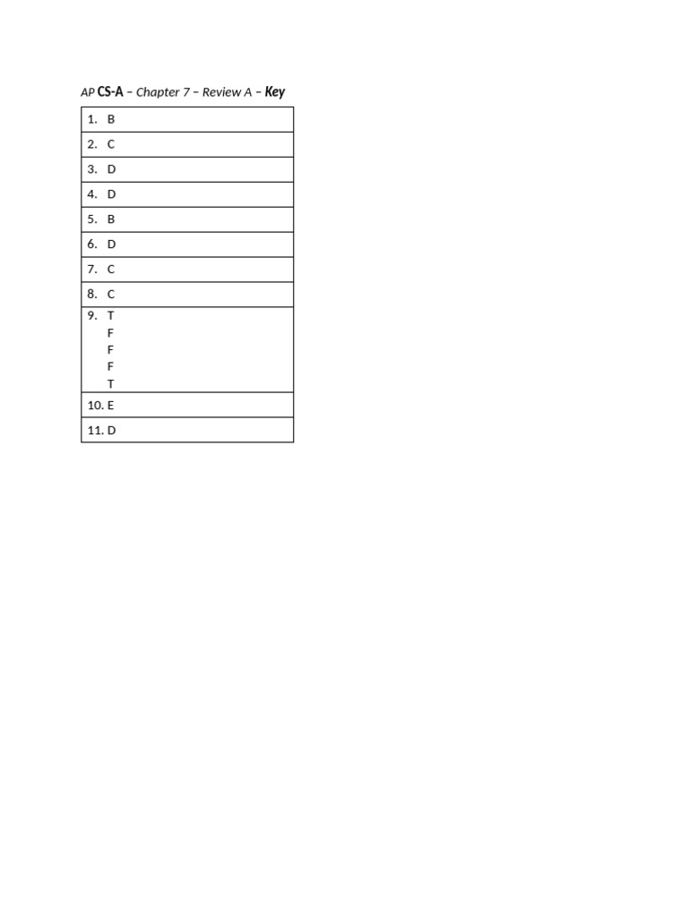 7.9 - Review - A - Key | PDF