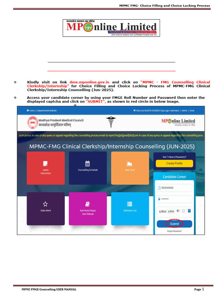 MPMC FMG Jun 2025 Choice Filling Locking User Manual - 11 | PDF | Payments