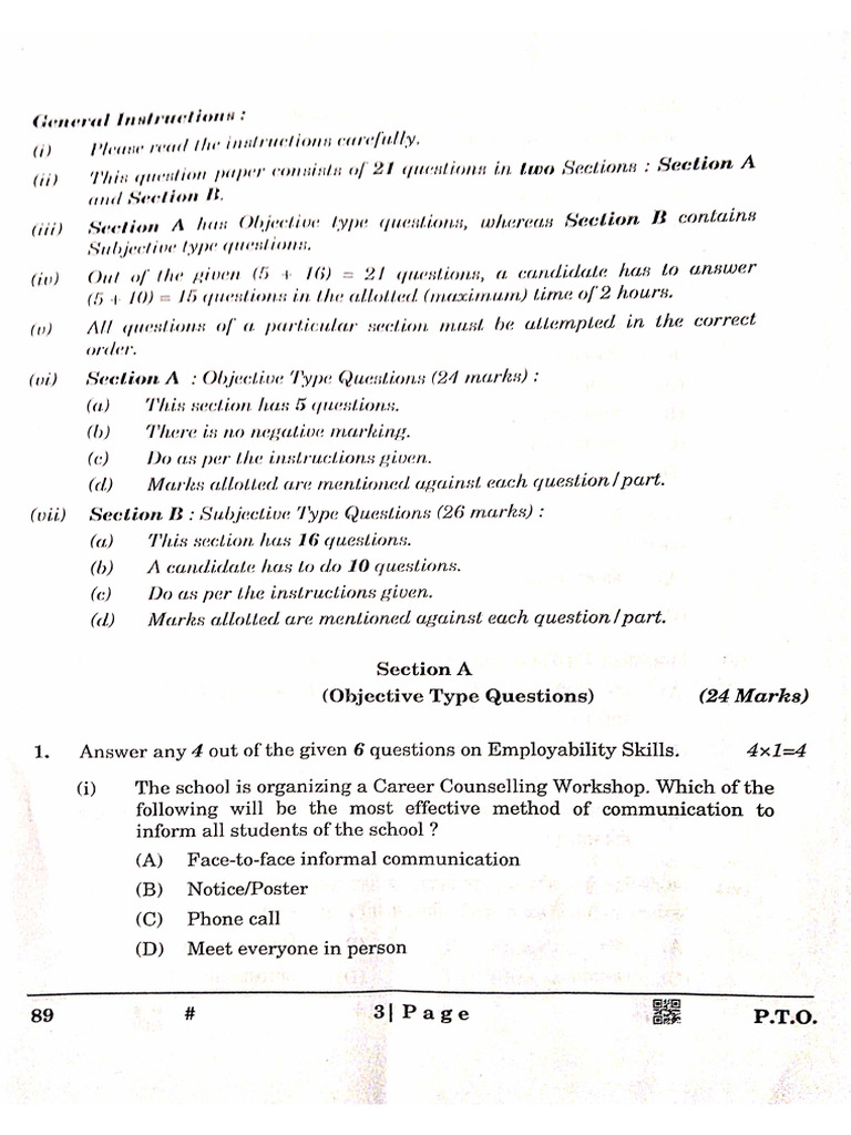 Class X It Previous Year Question Paper | PDF