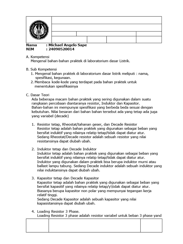 Lab Sheet 2 Rangkaian Listrik | PDF