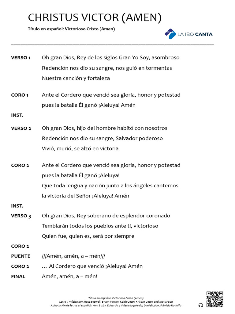 Christus Victor Letras v2 | PDF