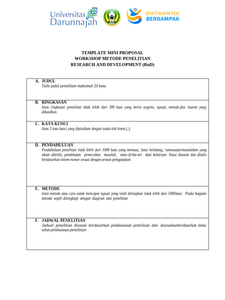 Template Mini Proposal | PDF