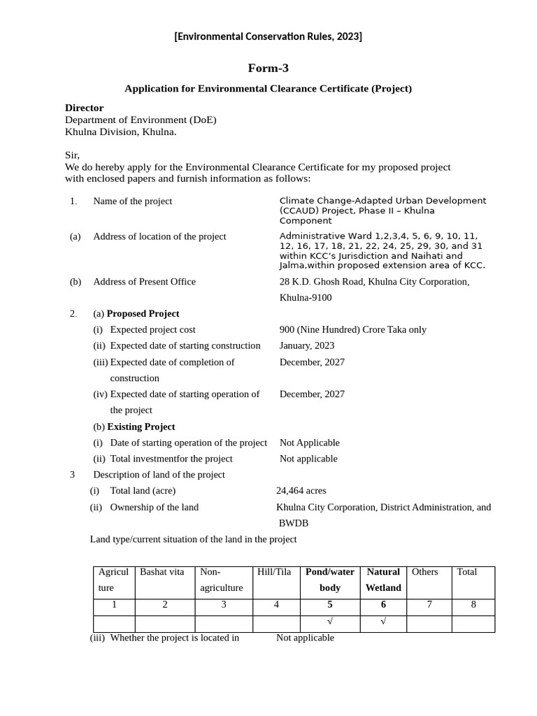 Form 3 Application For ECC From DoE | PDF | Waste | Air Pollution