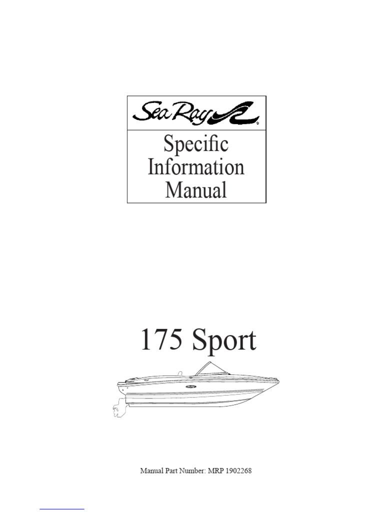 Sea Ray 175 Sport Owner's Manual Compressed | PDF