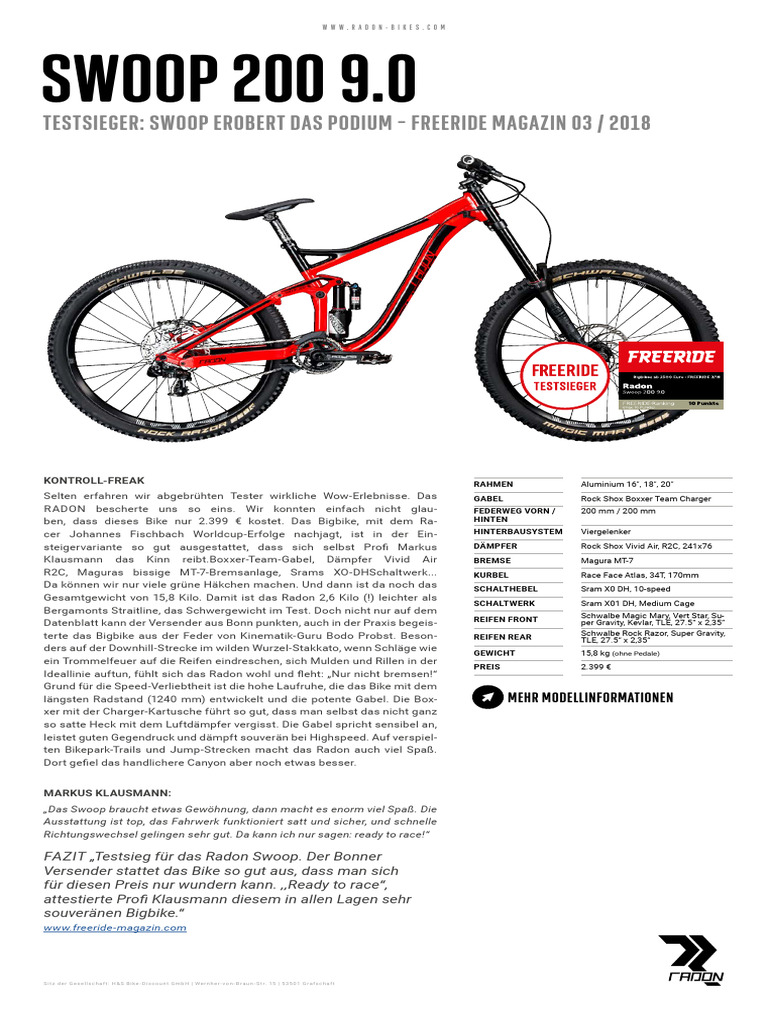 2018 Radon Testbericht FREERIDE 0318 SWOOP 200 9-0 | PDF