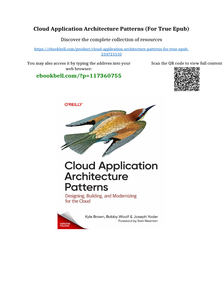 Cloud Application Architecture Patterns (For True Epub) Kindle & PDF ...