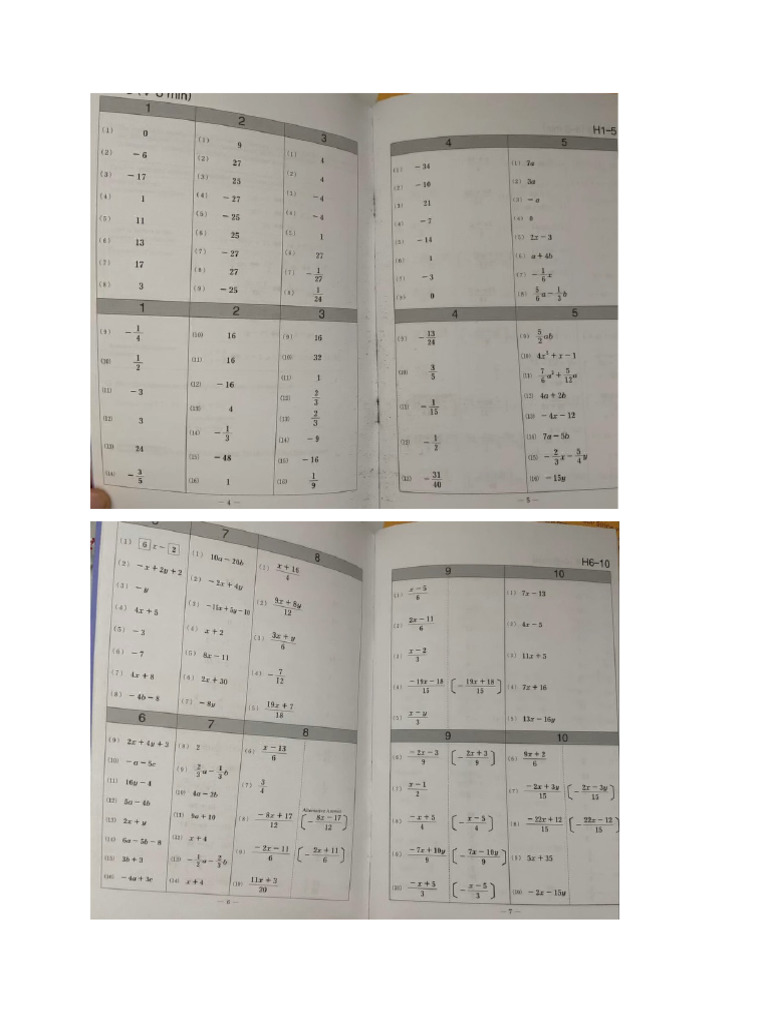 H Math Answers | PDF