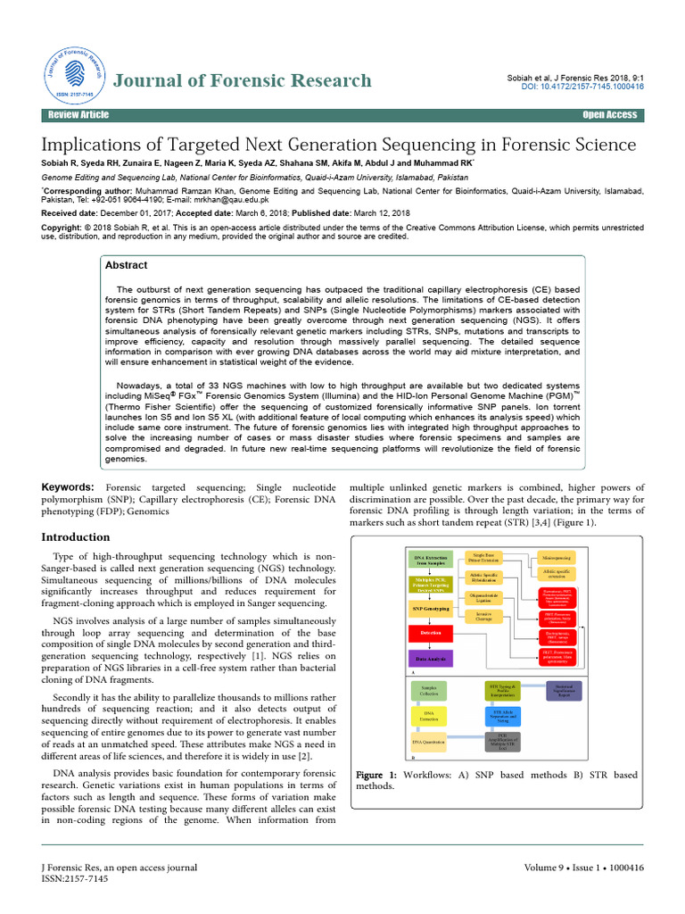 Implications Targeted Next Generation Sequencing in Forensic ... | PDF ...