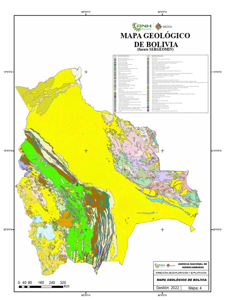 Mapa Geologico de Bolivia (2026) | PDF | Materiales naturales | Minerales