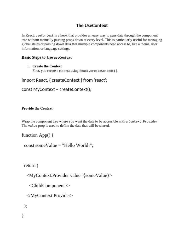 The UseContext | PDF