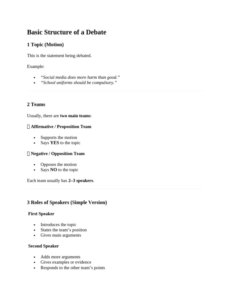 Basic Structure of A Debate | PDF | Argument | Evidence
