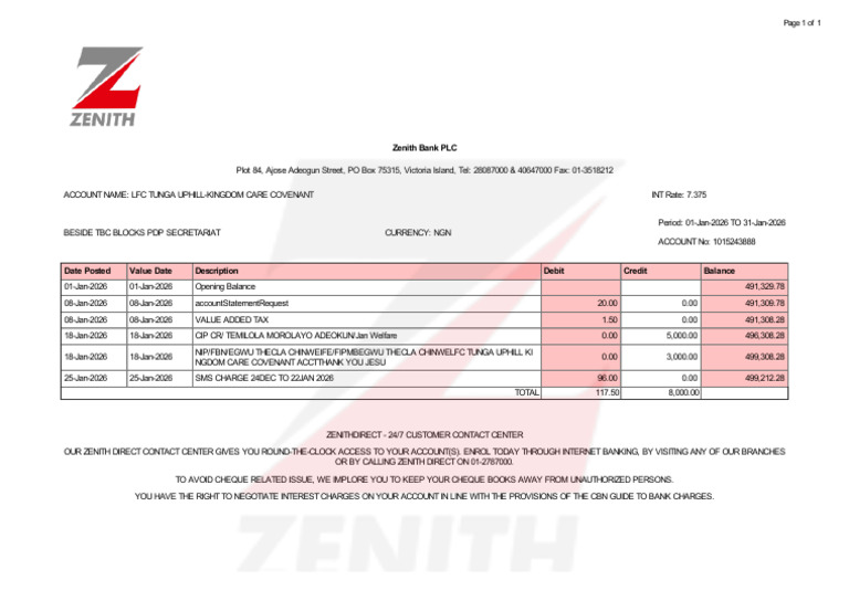 Zenith Bank PLC: Page 1 of 1 | PDF | Service Industries | Business