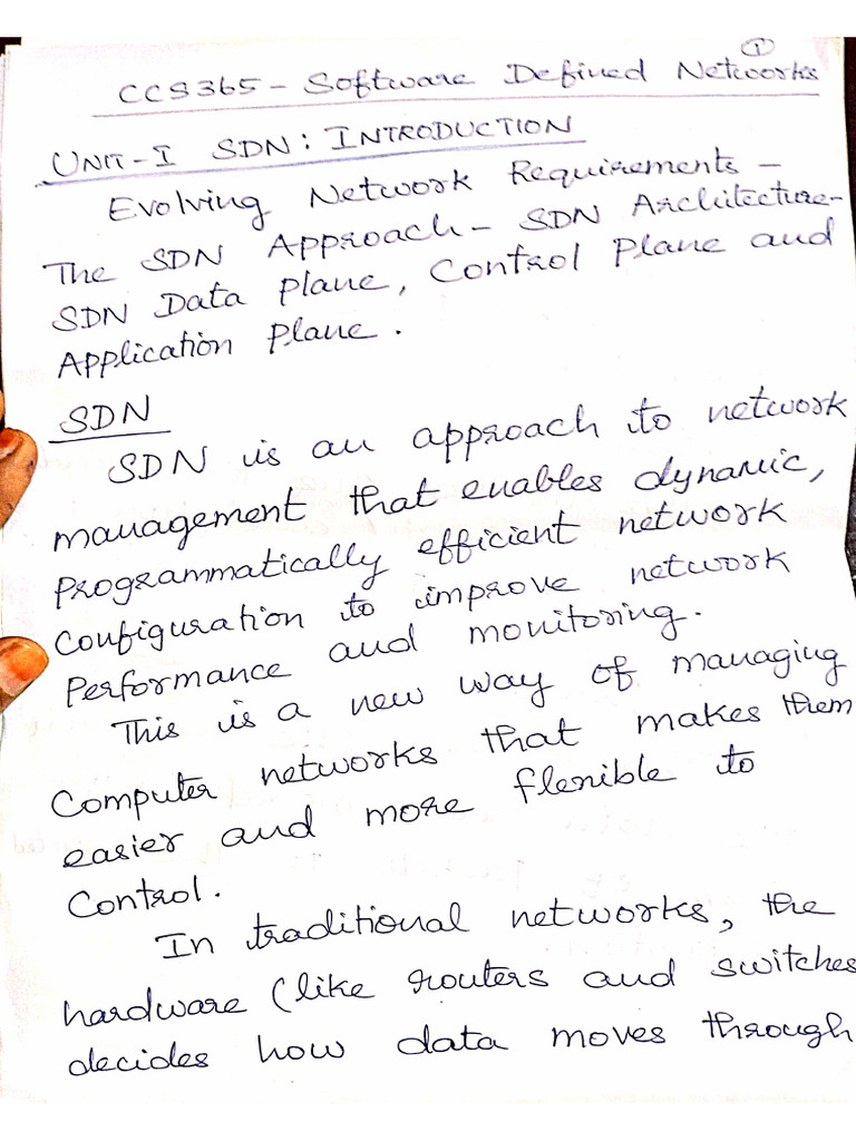 SDN - Unit 1 Lecture Notes | PDF
