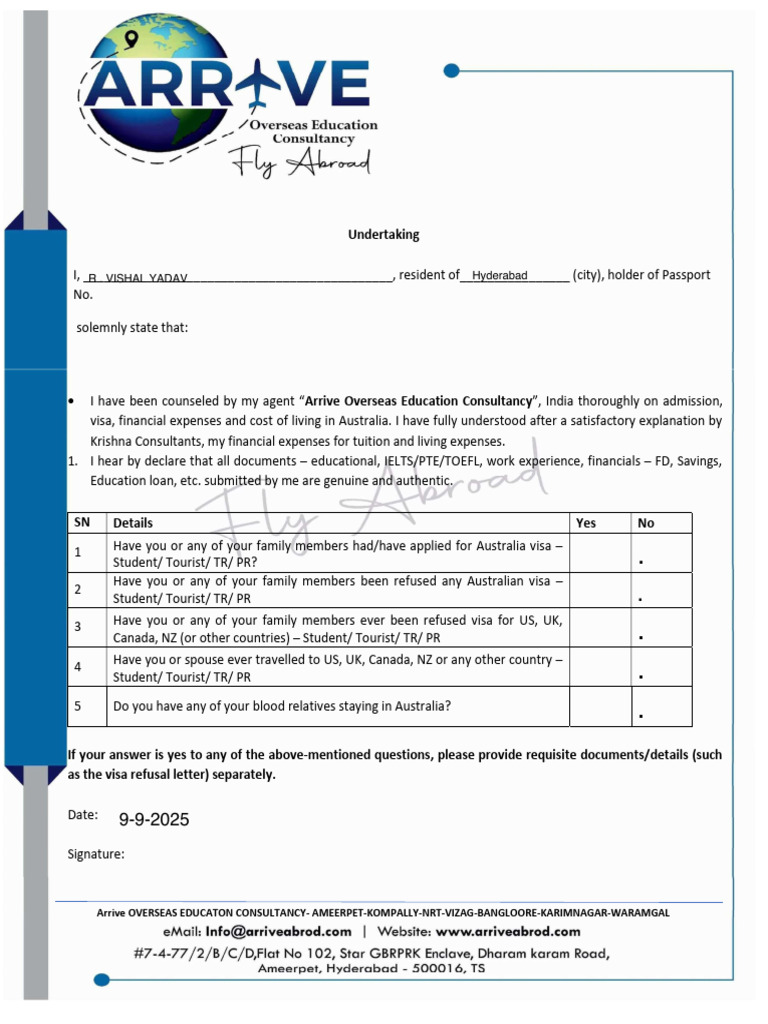 Vishal GS Form | PDF