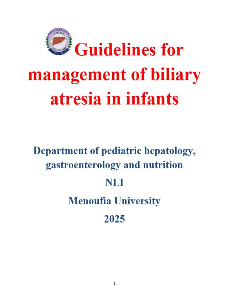Guidelines For Management of Biliary Atresia in Infants | PDF