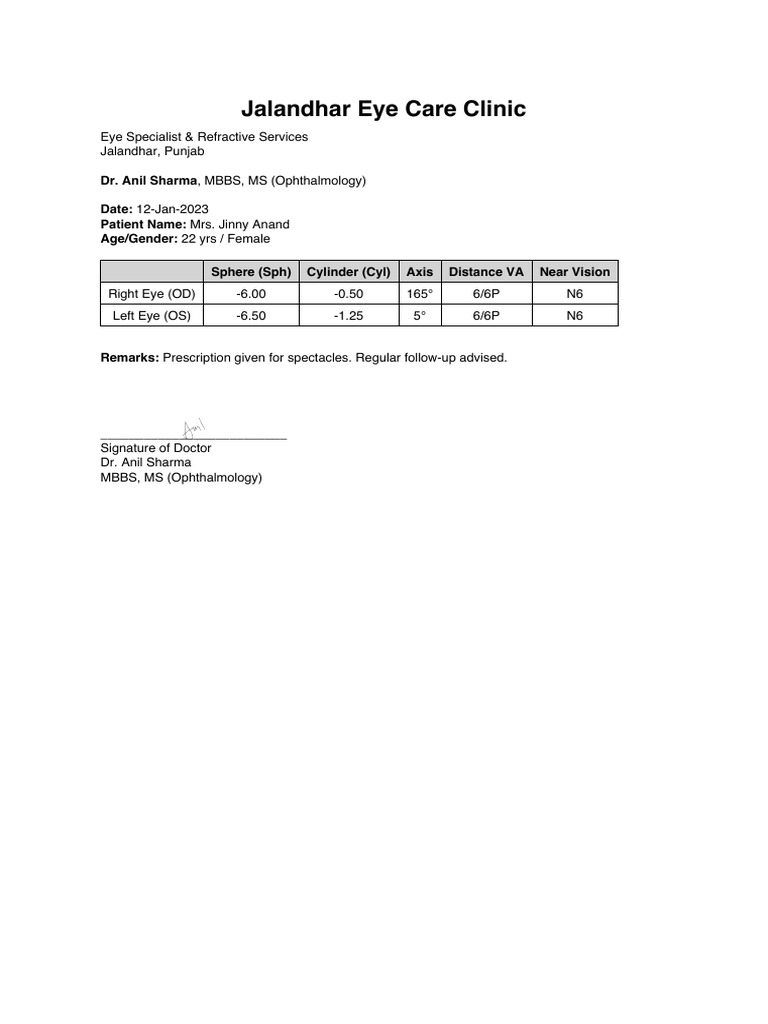 Eye Test Report 12012003 | PDF