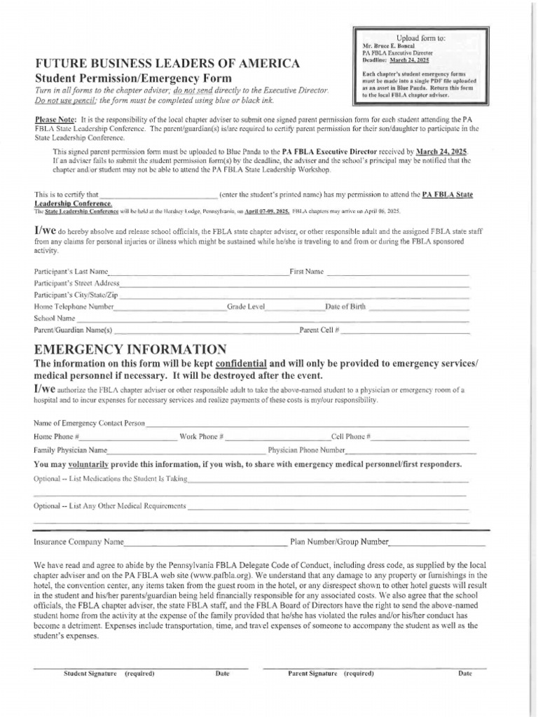 2025 State Permission Form | PDF