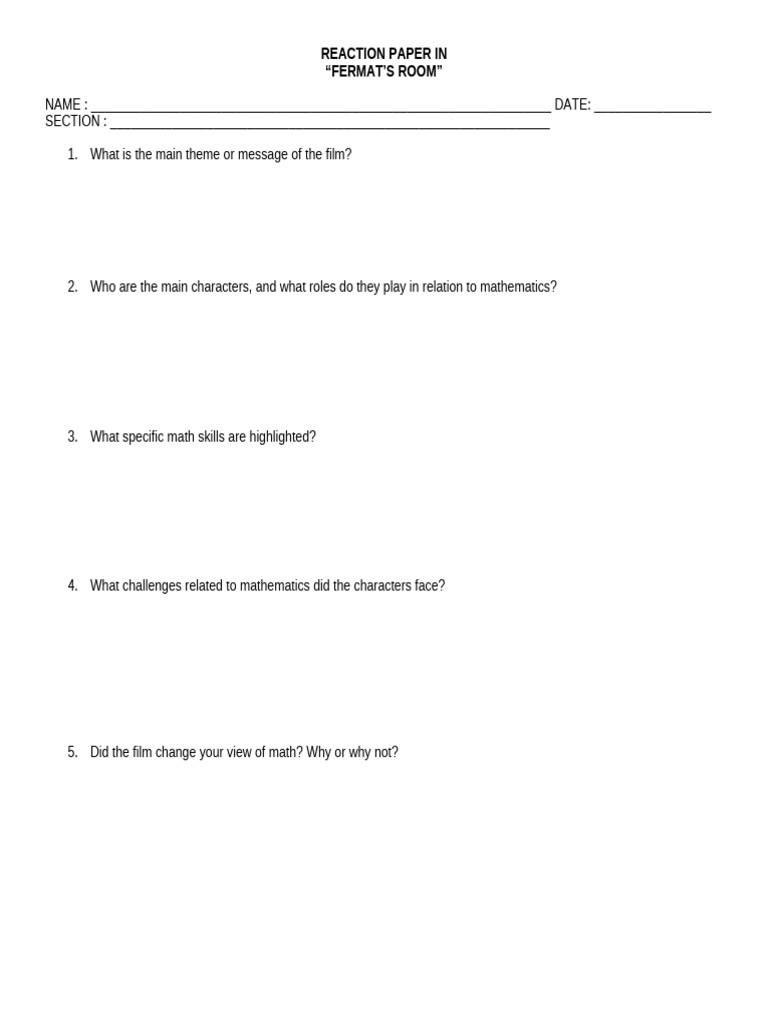 Reaction Paper | PDF