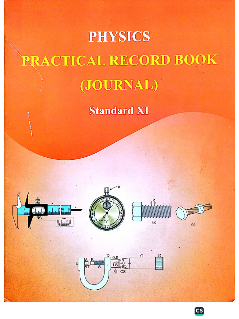 11th Physics Practical Journal 2025 English Medium | PDF