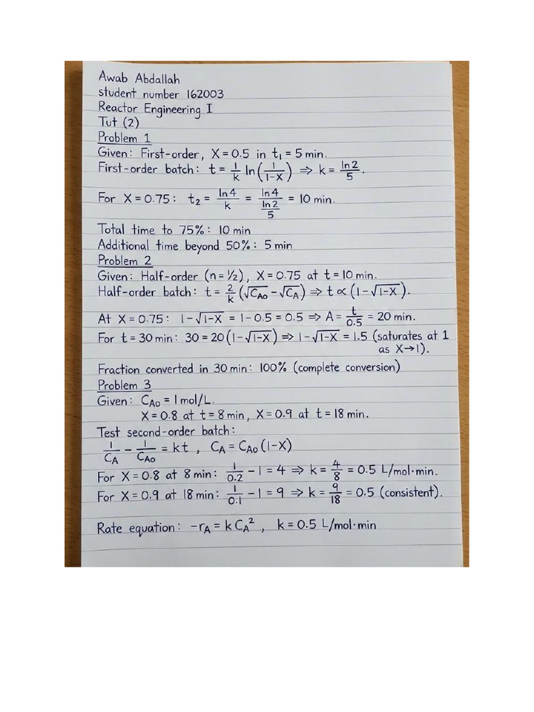 Reactor Tut 2 Awab | PDF