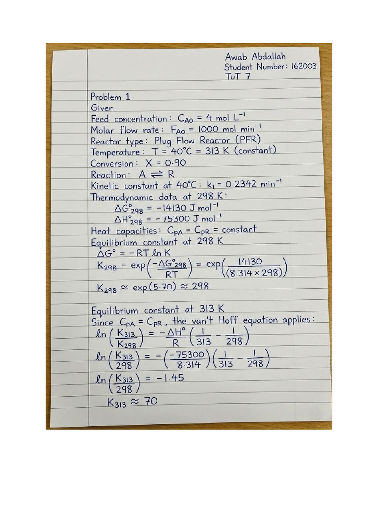 Reactor Tut 7 Awab | PDF