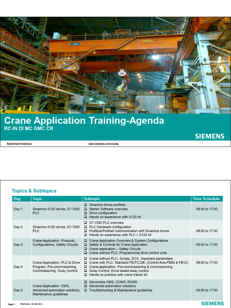 Crane Application Training Contents | PDF