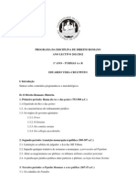 Direito Romano Programa 2011 - 2012