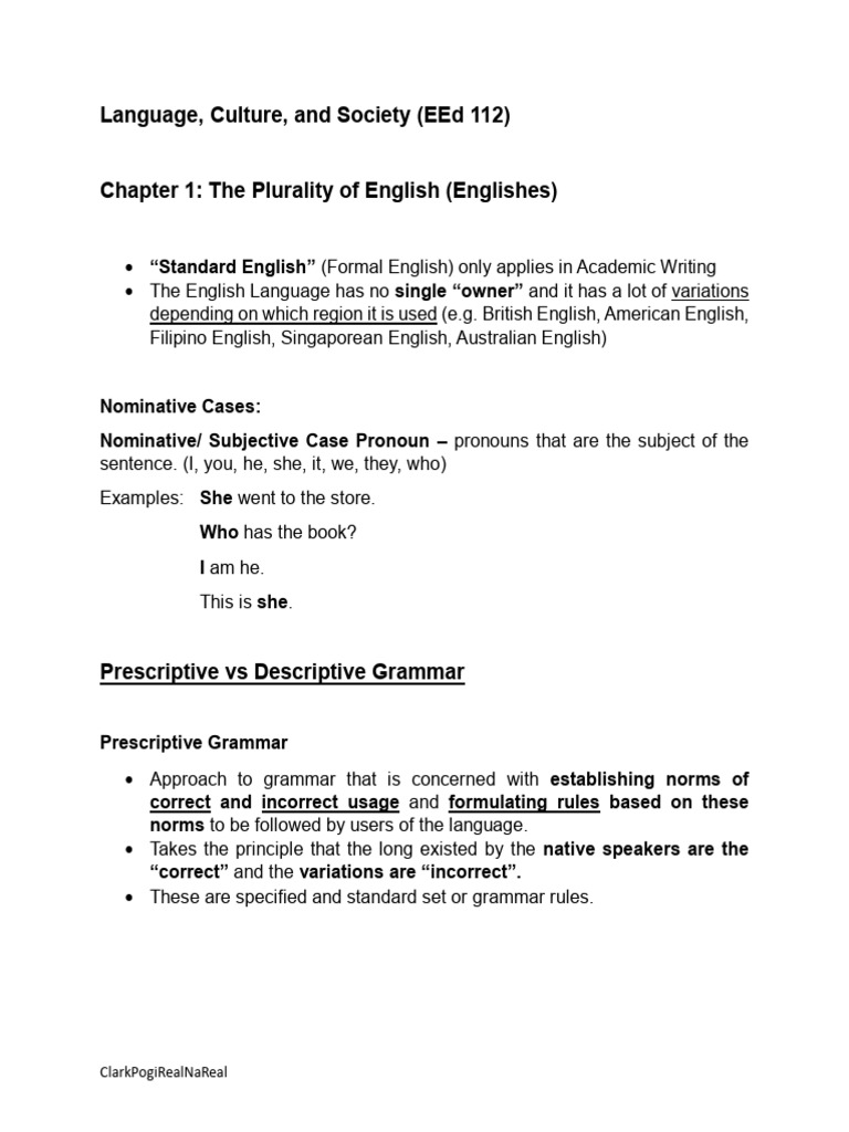 Language Culture and Society EEd 112 August 27 2025 | PDF | English ...