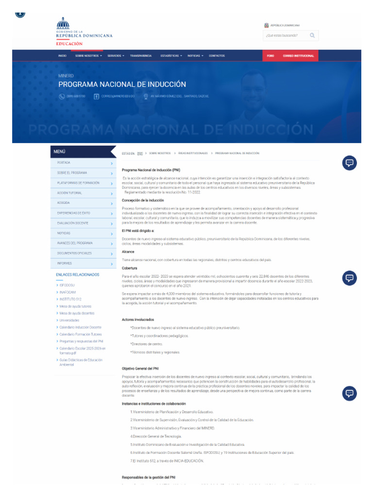 Programa Nacional de Induccion Sobre Nosotros 2026 | PDF