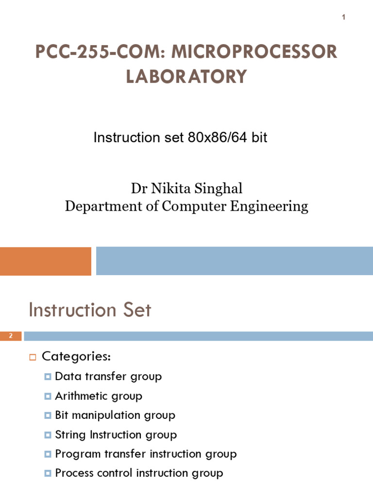 MPL 80x86 - and - 64bit Instruction Set | PDF | Division (Mathematics ...