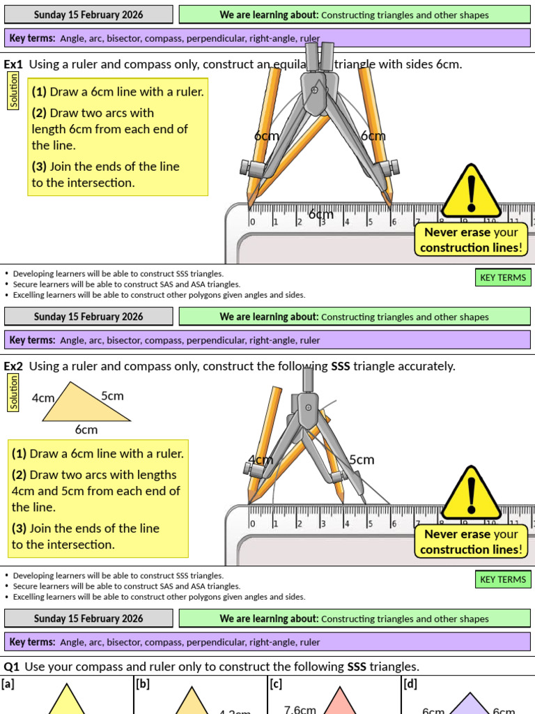 1.2a Contructing Triangles CLICKER | PDF | Triangle | Perpendicular