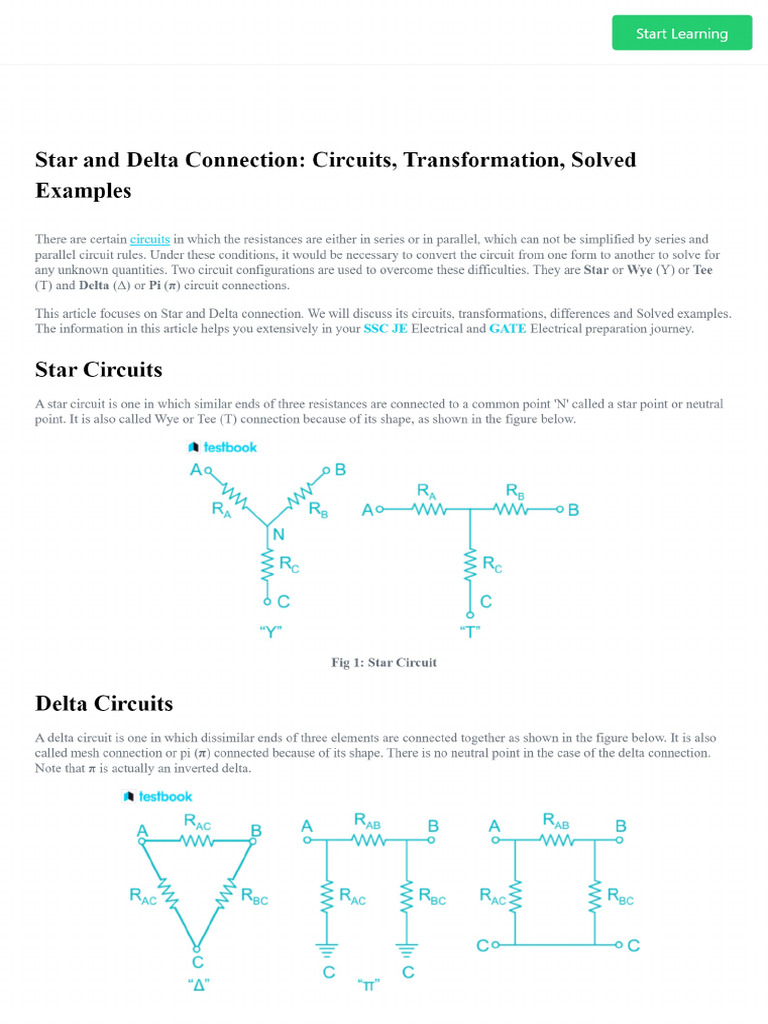 Star and Delta Connection Circuits Transformation Differences. E499b135 ...